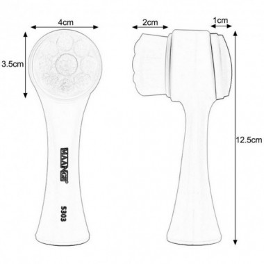 Двойная щетка-браш для деликатного очищения лица tc-300