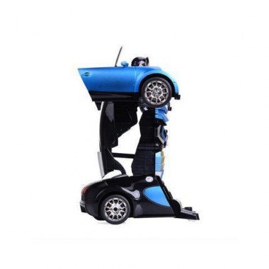 Машинка радиоуправляемая трансформер Robot Car Bugatti Size12 СИНЯЯ |Робот-трансформер на радиоуправлении 1:12