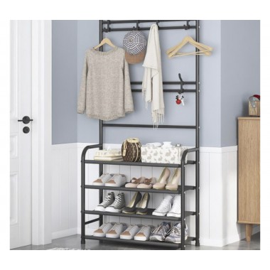 Универсальная вешалка для одежды New simple floor clothes rack size 60X29.5X151 см Черная