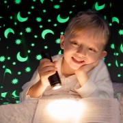 Светящийся в темноте плед одеяло BLANKET Розовый цвет 120х165 см плюшевое покрывало со звездами день/ночь