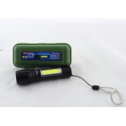 Мощный фонарь карманный аккумуляторный портативный Police BL-511 на аккумуляторе с COB ZOOM USB в кейсе