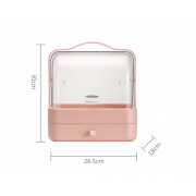 Настольный органайзер для косметики на 2 секции YM206 Single Drawer Розовый Кейс для косметики Бьюти Бокс
