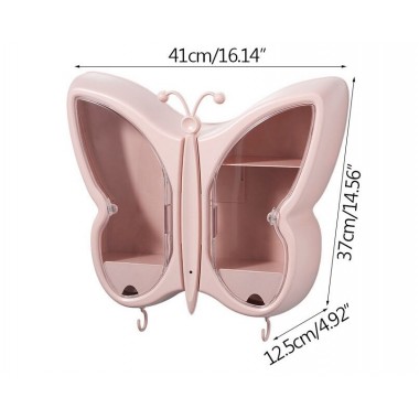 Органайзер-полка для косметики Бабочка (Розовый) (W-32)
