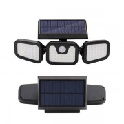 Уличный тройной светильник с датчиком движения на солнечной батарее FL-1725А / Прожектор с солнечной панелью