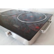 Электрическая плита Crownberg CB-1327 настольная инфракрасная на 2 конфорки по 2000 Вт