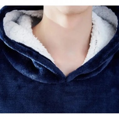Толстовка плед с капюшоном Huggle Hoodie Синий