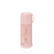 Термос из нержавеющей стали с чашкой 350мл цвет розовый