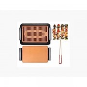 Электрический противень антипригарный GOTHAM JE-S37 Гриль бездымный с решеткой для дома 3000W черный ORG