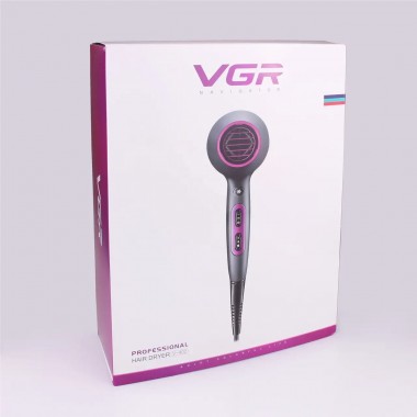 Профессиональный фен для волос с насадками и диффузором VGR V-402 розовый