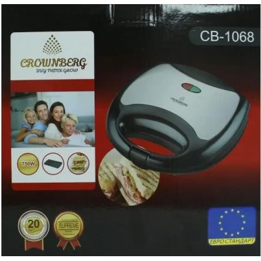 Сэндвичница гриль бутербродница Crownberg CB-1068 750W