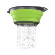 Дуршлаг силиконовый складной 2 шт в комплекте (большой + маленький) Collapsible filter baskets, зеленый