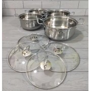 Набор кастрюль из нержавеющей стали UNIQUE UN-5072 8пр (16,18,20,22 см)