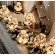 Гирлянда занавес штора Шары с наполнением Дед Мороз, 3.0м, 10 шаров, ТЕПЛАЯ