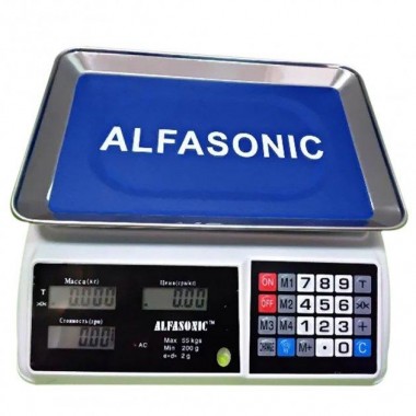 Весы торговые Alfasonik TS-P6416 до 50 кг Кнопки пластик