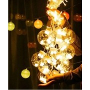 Гирлянда RD-070 Штора Шарик в шарике, Провод-Белый, Цвет ламп-Белый