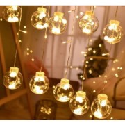 Гирлянда RD-070 Штора Шарик в шарике, Провод-Белый, Цвет ламп-Белый