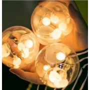 Гирлянда RD-070 Штора Шарик в шарике, Провод-Белый, Цвет ламп-Белый