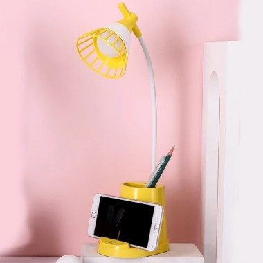 Лампа настольная DESKTOP LAMP EL-2176 с функцией Powebank 1200mAh, держателем телефона желтая