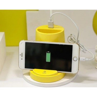 Лампа настольная DESKTOP LAMP EL-2176 с функцией Powebank 1200mAh, держателем телефона желтая