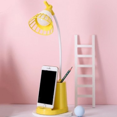 Лампа настольная DESKTOP LAMP EL-2176 с функцией Powebank 1200mAh, держателем телефона желтая