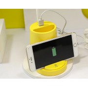 Лампа настольная DESKTOP LAMP EL-2176 с функцией Powebank 1200mAh, держателем телефона желтая