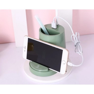 Лампа настольная на гибкой ножке DESKTOP LAMP EL-2176 зелёная с функцией Powebank 1200mAh