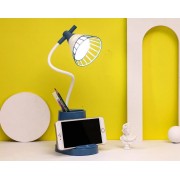 Лампа на гибкой ножке DESKTOP LAMP EL-2176 синий с функцией Powebank 1200mAh, держателем телефона