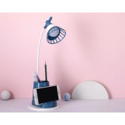 Лампа на гибкой ножке DESKTOP LAMP EL-2176 синий с функцией Powebank 1200mAh, держателем телефона
