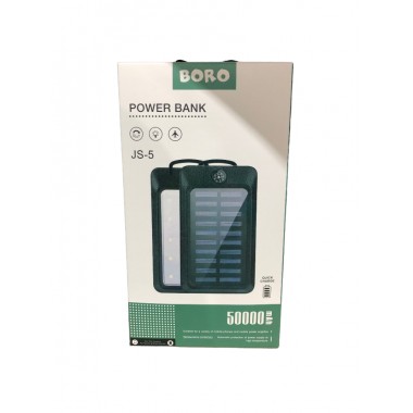 Повербанк с солнечной панелью (power bank) 50000mAh (2400mAh) Boro JS-5