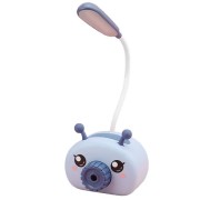 Лампа настольная с органайзером для ручек и подставкой телефона Quite Light Snail с точилкой Синий