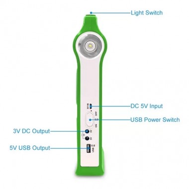 Портативный фонарь с солнечной панелью и лампочками Power Bank EP-038