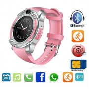 Часы Smart watch V8 розовый с камерой и sim-картой
