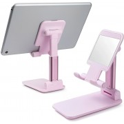 Настольная подставка держатель для телефона планшета Folding desktop phone stand Розовая