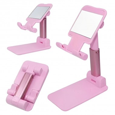 Настольная подставка держатель для телефона планшета Folding desktop phone stand Розовая