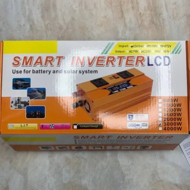 Преобразователь SMART с 12V/24V на 220V ( 3000W ) с LCD дисплеем инвертор постоянного тока