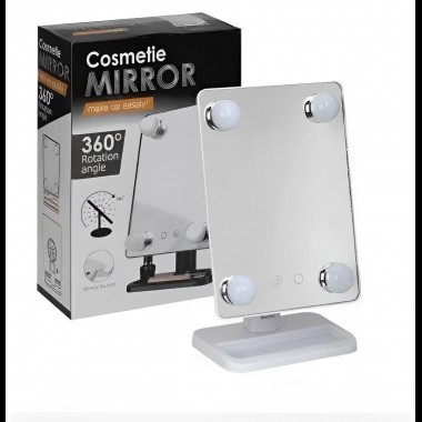 Компактное зеркало с подсветкой для макияжа MCH Cosmetie Mirror 360 Rotation Angel с LED подсветкой для дома