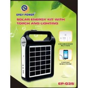 Фонарь-Power Bank-радио-блютуз (2400mAh) с солнечной панелью EP-035
