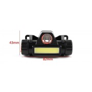 Фонарь налобный Bailong BL-872-XPE+COB магнит + microUSB (2 режима)