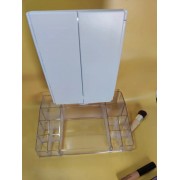 Тройное зеркало с LED подсветкой и подставкой для косметики, органайзер для косметики