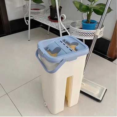 Швабра-лентяйка 5л Hand Free Cleaning Mop 2 в 1 с автоматическим отжимом для уборки Бежевый