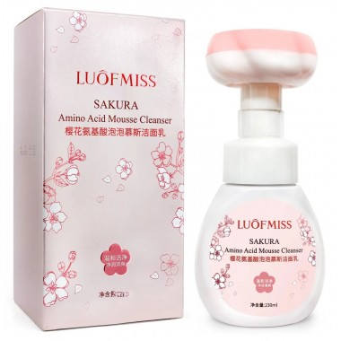 Очищающий мусс-пенка для умывания с аминокислотами LUOFMISS Sakura Amino Acid Mousse Cleanser