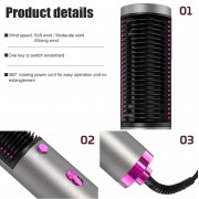 Фен-щетка расчёска-выпрямитель брашинг для сушки и укладки волос 2в1 Ramindong стайлер 800Вт SMP