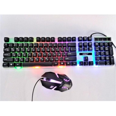 Компьютерная клавиатура с подсветкой геймерская UKC M416 ART-5559 Combo Gamer игровая клавиатура с мышкой