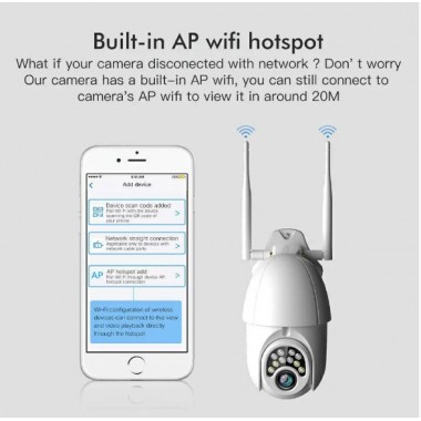 Уличная IP камера видеонаблюдения поворотная WiFi камера Sdeter IPC-V380-Q10 1080P