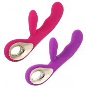 Вибратор (для точки G + клитор) Langsha фиолетовый силикон, пластик