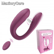 Вибратор electric sucking massager регулируемый двойной розовый с пультом ДУ