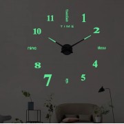 Большие настенные часы Horloge 3D DIY кварц (Черные) Бескаркасные часы на стену