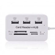 Картридер для чтения карт-концентраторов HUB USB Combo 2.0 USB/MS/MS Pro DUO/SD/M2/MMC/MicroSD