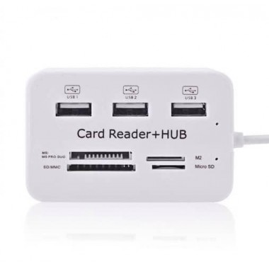 Картридер для чтения карт-концентраторов HUB USB Combo 2.0 USB/MS/MS Pro DUO/SD/M2/MMC/MicroSD