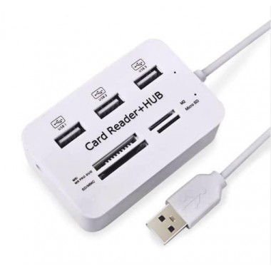 Картридер для чтения карт-концентраторов HUB USB Combo 2.0 USB/MS/MS Pro DUO/SD/M2/MMC/MicroSD